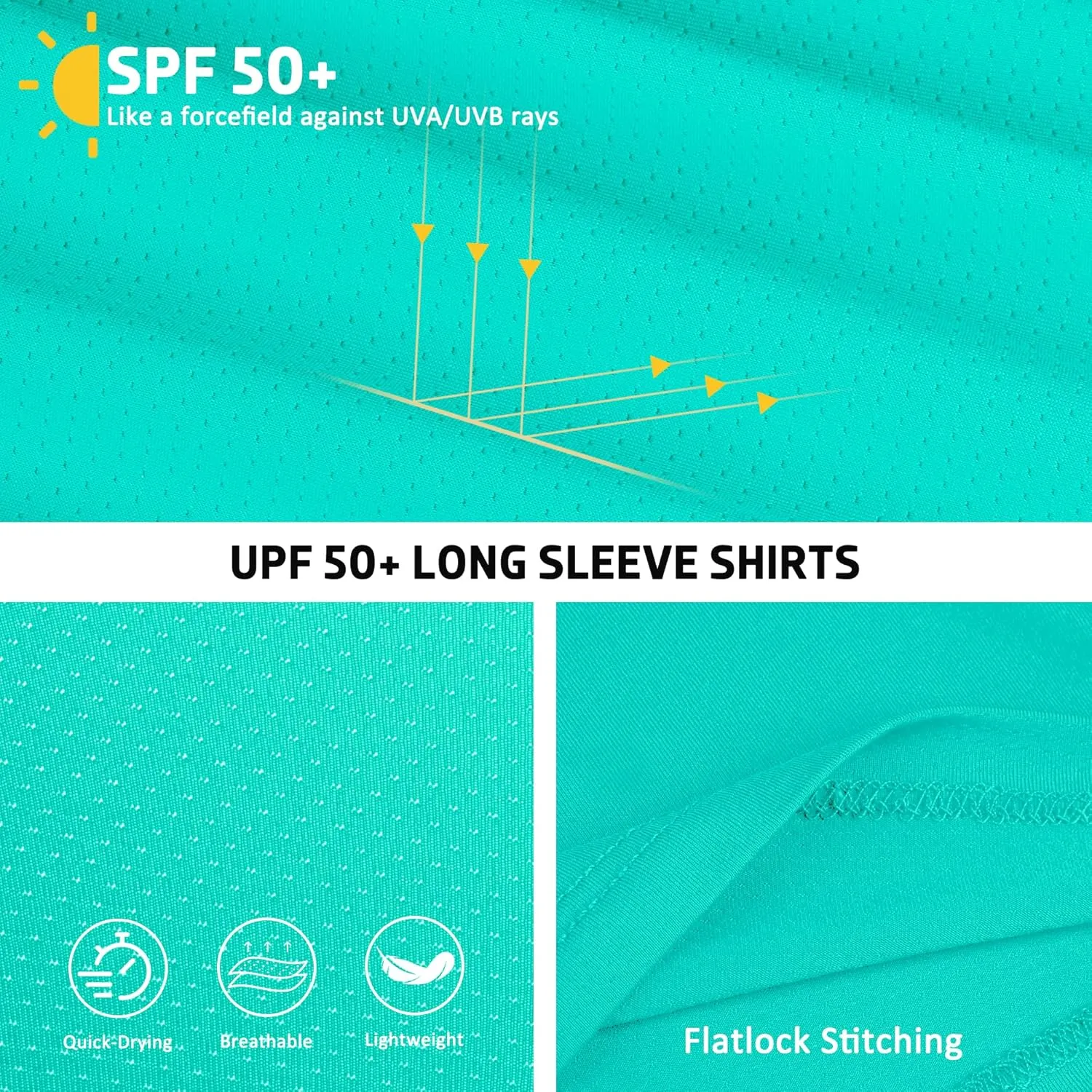 BIG ELEPHANT 3 Pack Boys Long Sleeve Rashguard – UPF 50 ,Quick-Dry Athletic Shirts for Youth, Breathable Crew Neck