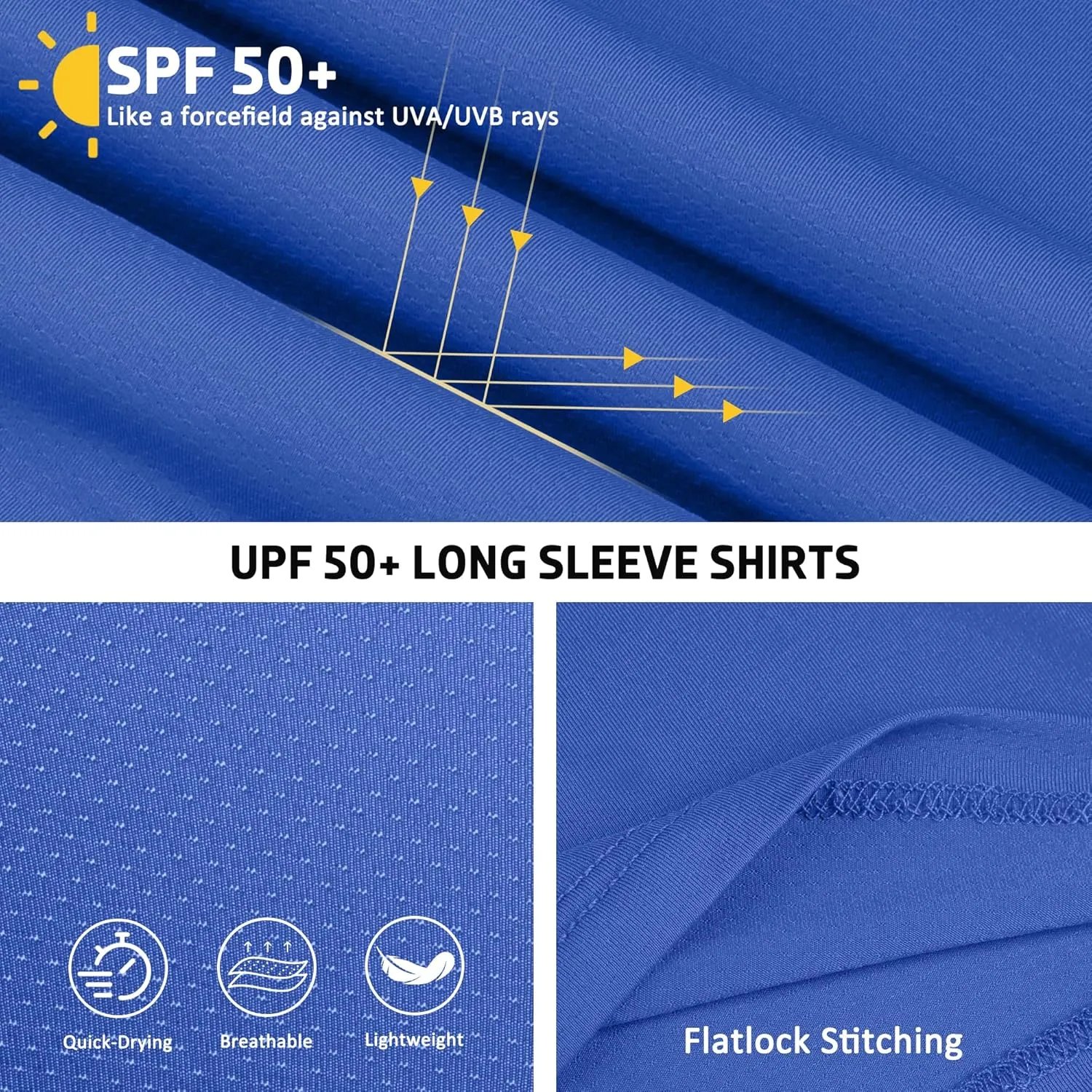 BIG ELEPHANT 3 Pack Boys Long Sleeve Rashguard – UPF 50 ,Quick-Dry Athletic Shirts for Youth, Breathable Crew Neck