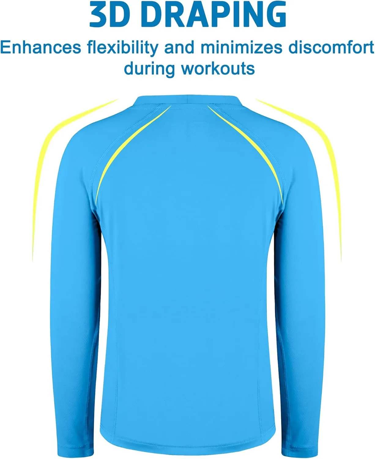 BIG ELEPHANT 3 Pack Boys Long Sleeve Rashguard – UPF 50 ,Quick-Dry Athletic Shirts for Youth, Breathable Crew Neck