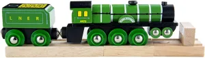 Bigjigs Rail Flying Scotsman Toy Train | Green Model for Wooden Track Set | Heritage Collection Railway Figures & Accessories | Great Gifts for 3  Year Old Kids | Educational Tool for Toddlers