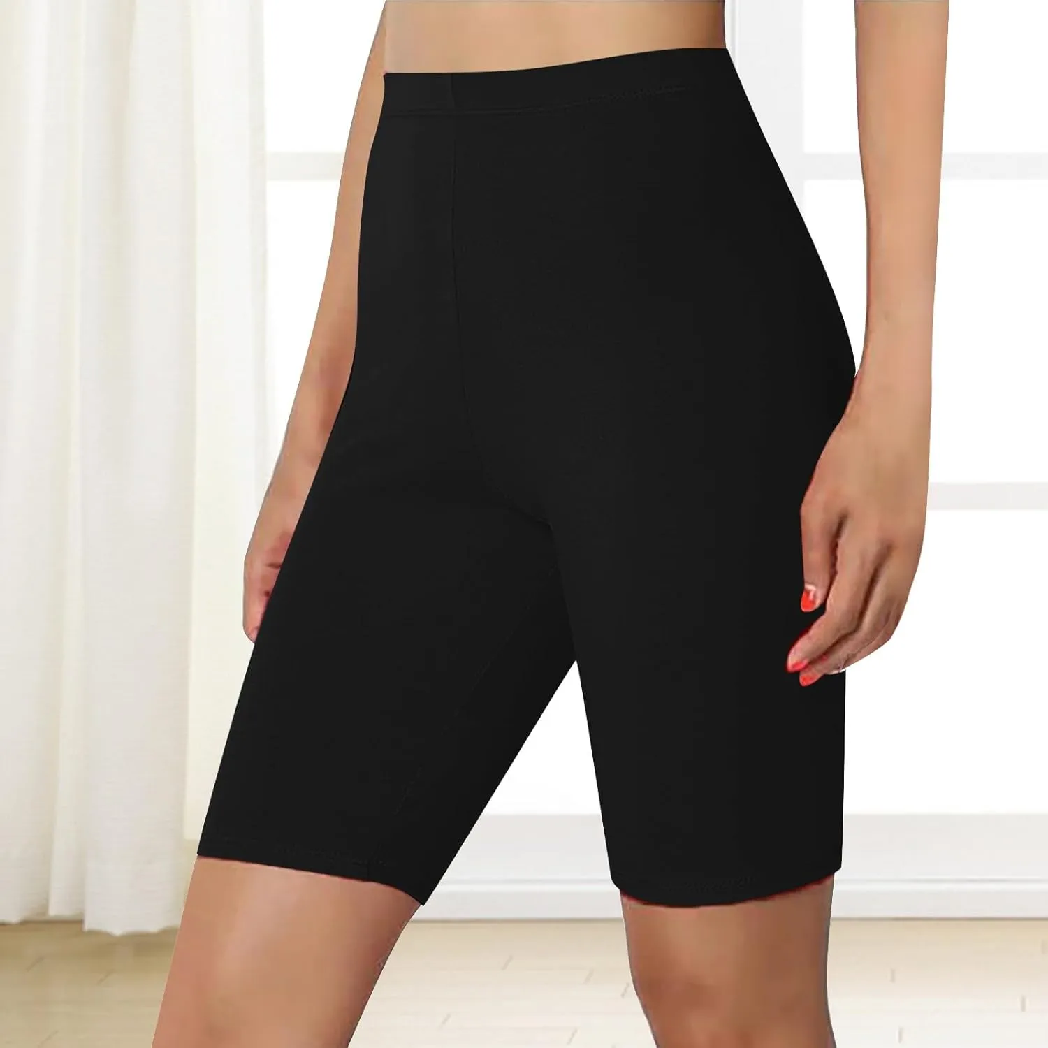 Biker Shorts for Women Women's Knee Length Leggings High Waist Pants Workout Biker Slimming Athletic Gym Yoga Pants