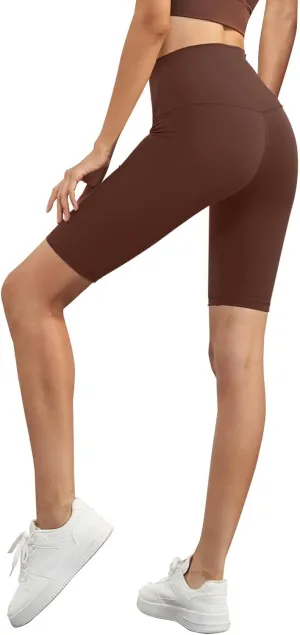 Biker Shorts for Women Women's Knee Length Leggings High Waist Pants Workout Biker Slimming Athletic Gym Yoga Pants
