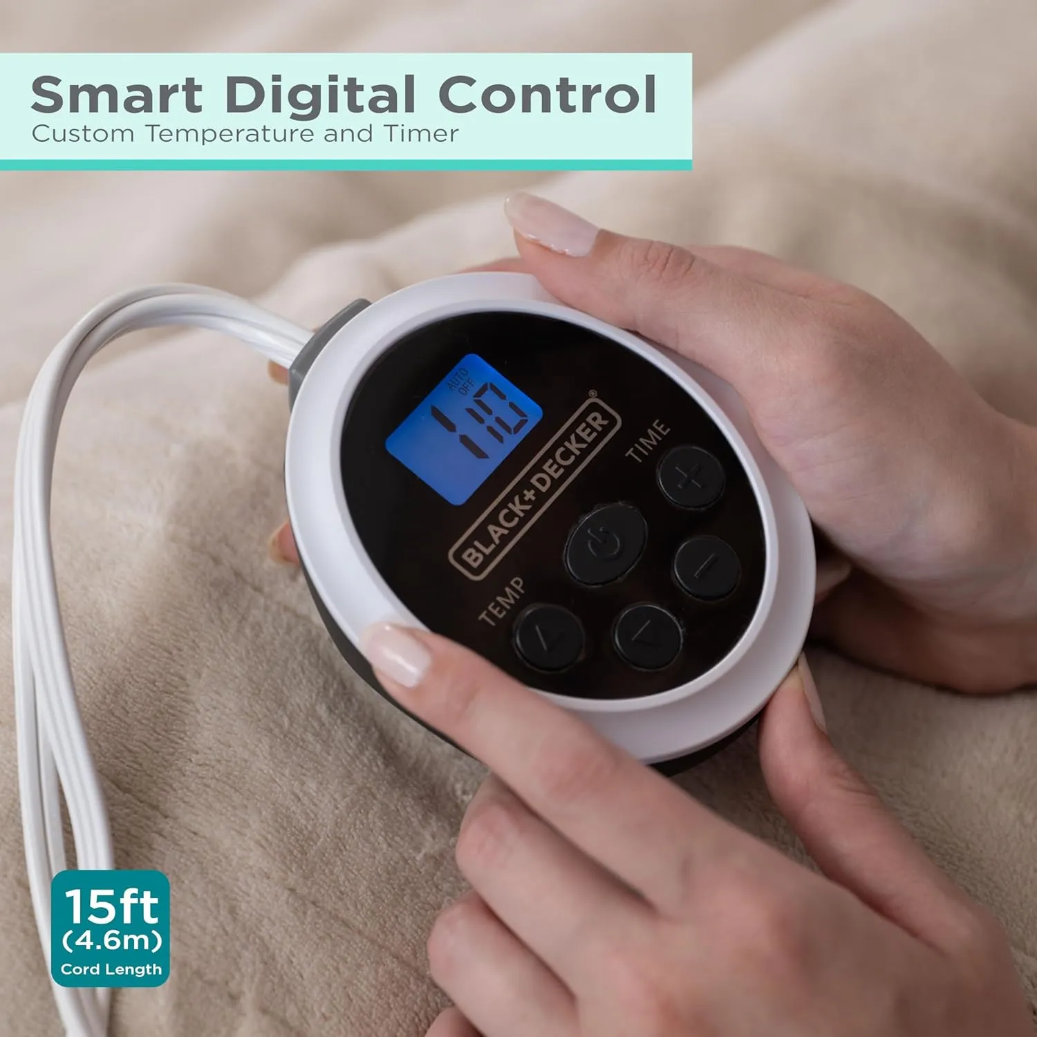 BLACK DECKER Heated Blanket Electric Full, Micro Plush Electric Blanket, Heating Blanket with 10 Heating Levels, 10H Timer, Auto Shutoff, Fast Heating (84x90 inches, Cream)