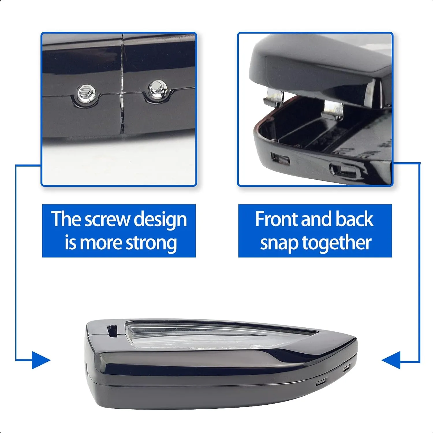 Black zinc Alloy Smart Key Case Cover Compatible with BMW 2 5 6 7 Series X1 X2 X3 X5 X6 Keyless Car Remote Accessory