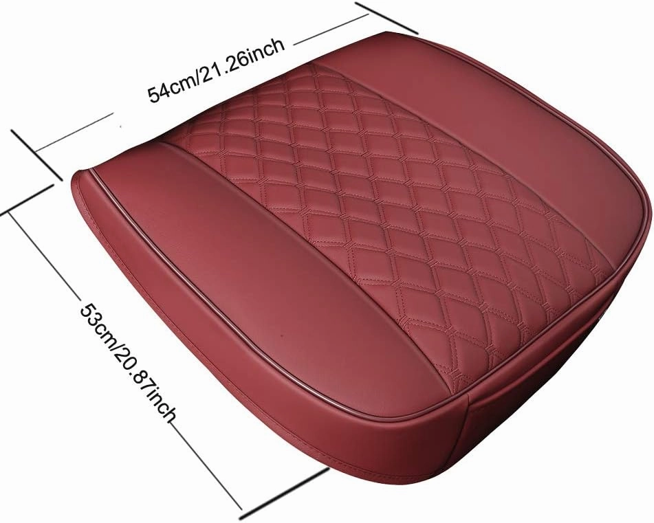 Black Panther 1 Piece PU Car Seat Cover Front Seat Protector Compatible with 90% Vehicles,Embroidery,Anti-Slip & Full Wrapping Bottom W55cm*D54cm(21.65''*21.26'') (1Piece,Burgundy)
