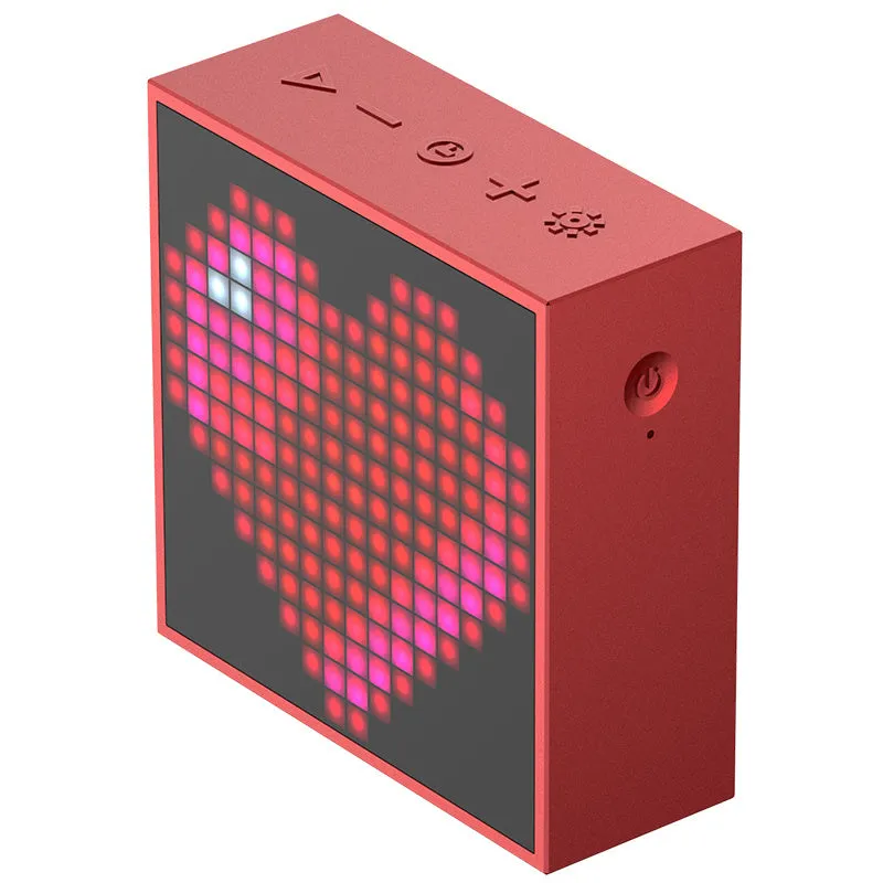 Bluetooth Portable Speaker with Clock, Alarm Programmable LED Display for Pixel Art Creation, Unique Gift