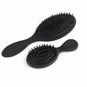 Boar Bristle Hair Brush Set Matte Finish Brush for Hair Extensions Mini Travel Brush Nylon Teeth Natural Paddle Detanging Cushion Brush for Hair Styling Smoothing