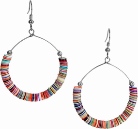 Bohemian Multi-Colored Sequin Hoop Gold Earrings - SPUNKYsoul Collection…