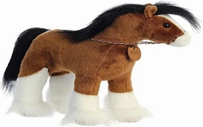 Breyer Aurora® Exquisite Clydesdale Stuffed Animal - Realistic Detailing - Imaginative Play - Brown 13 Inches