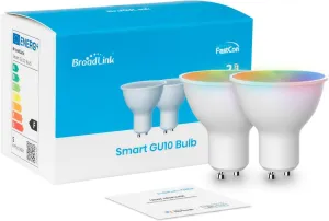 Broadlink BLE Super Connect GU10 Smart Light Bulb 2-Pack, Color Changing with Music Sync, GU10/4.5W, FastCon and BLE Support, Compatible with Alexa and Google Home