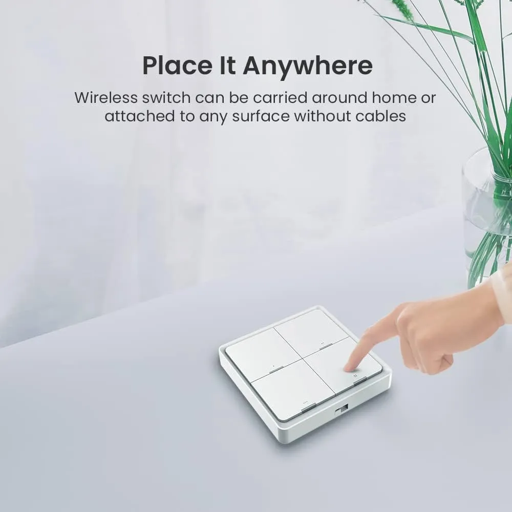BroadLink Wireless Smart Button Scene Switch for Home Automation, Press Buttons to Activate Scenes