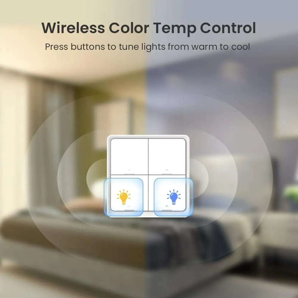 BroadLink Wireless Smart Button Scene Switch for Home Automation, Press Buttons to Activate Scenes