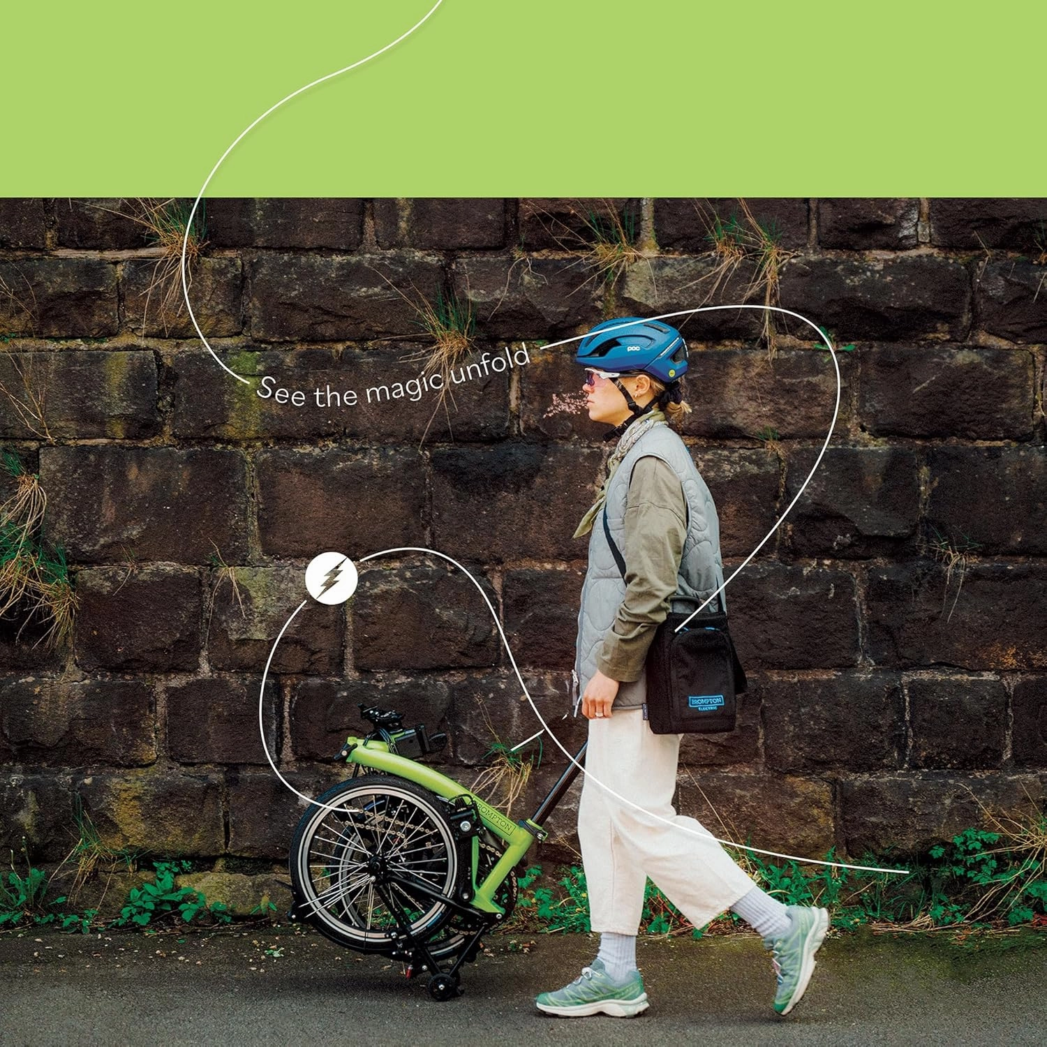 Brompton Electric Folding Bike for Adults C Line 12-Speed | Compact, Lightweight, Pedal-Assist Commuter E-Bike