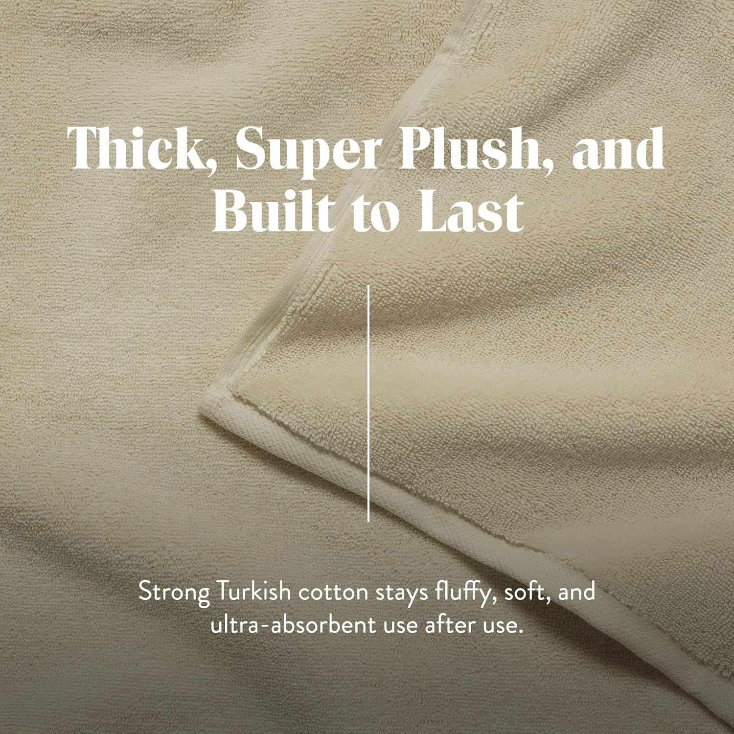 Brooklinen Super-Plush Turkish Cotton Bath Towel Set - Includes 4 Bath Towels Cotton, 820 GSM, Highly Absorbent, Machine Washable, Perfect for Home & Bathroom (Vanilla)