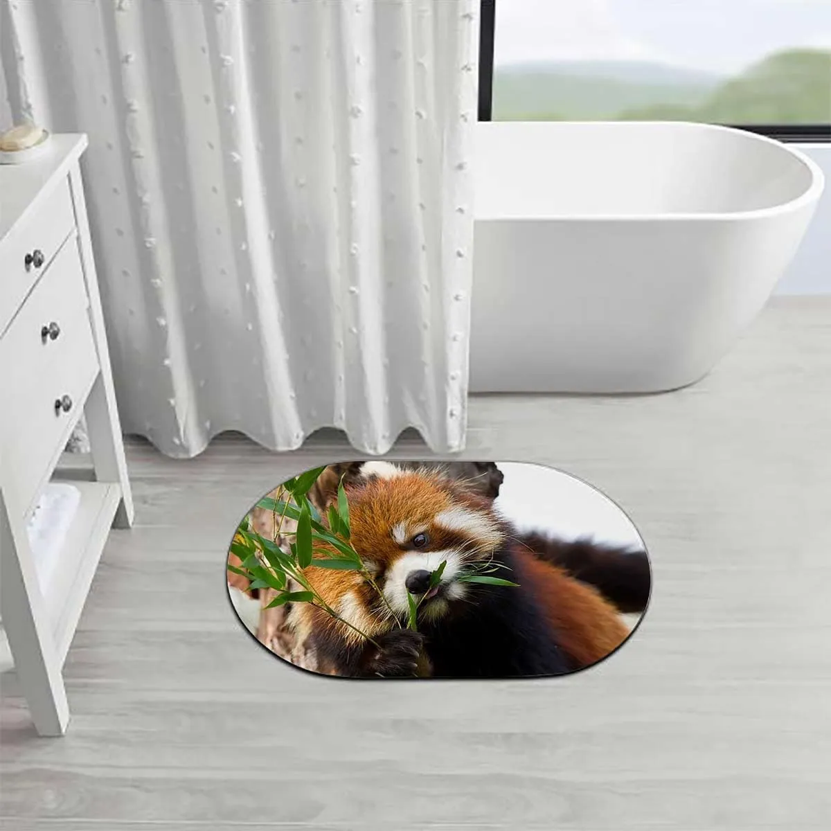Brown Green Bathroom Rugs Bath Mat Africa Panda Activity Eco Photo Bath Mat Rug Quick Dry Super Absorbent Bathroom Mat Jungle Animals 19.7x31.5 Inches
