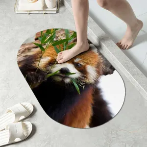 Brown Green Bathroom Rugs Bath Mat Africa Panda Activity Eco Photo Bath Mat Rug Quick Dry Super Absorbent Bathroom Mat Jungle Animals 19.7x31.5 Inches