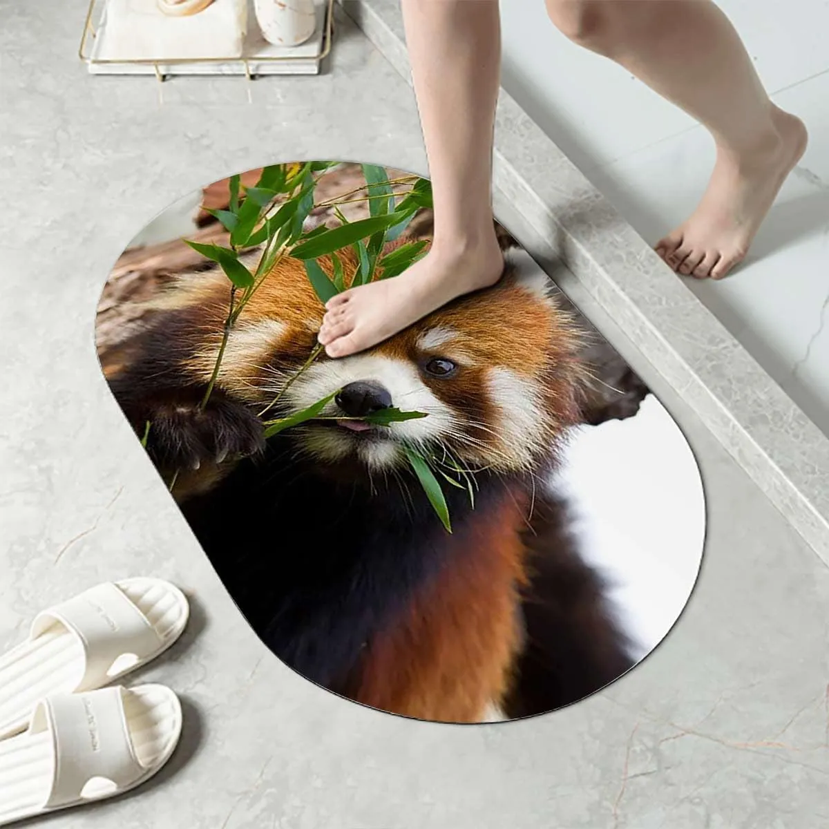 Brown Green Bathroom Rugs Bath Mat Africa Panda Activity Eco Photo Bath Mat Rug Quick Dry Super Absorbent Bathroom Mat Jungle Animals 19.7x31.5 Inches