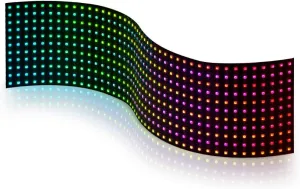 BTF-LIGHTING WS2812B RGB IC 5050SMD Individually Addressable Digital 11x44 484 Pixels 12.5in x 3.1in LED Matrix DC5V Flexible FPCB Full Color Image Video Text Display(No Adapter or Controller)