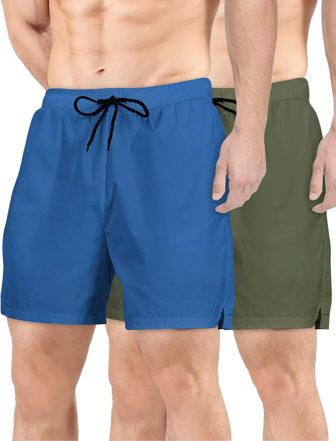 Buauty 2 Pack Mens Athletic Shorts 5 Inch Inseam Workout Gym Running Shorts for Men Quick Dry Lightweight Summer Shorts
