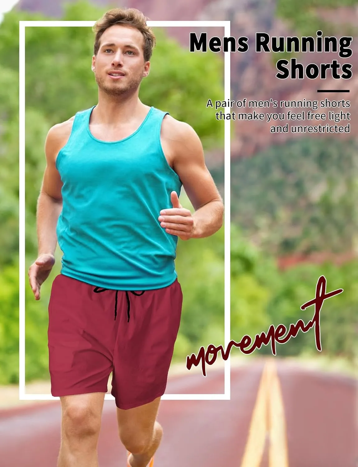 Buauty 2 Pack Mens Athletic Shorts 5 Inch Inseam Workout Gym Running Shorts for Men Quick Dry Lightweight Summer Shorts