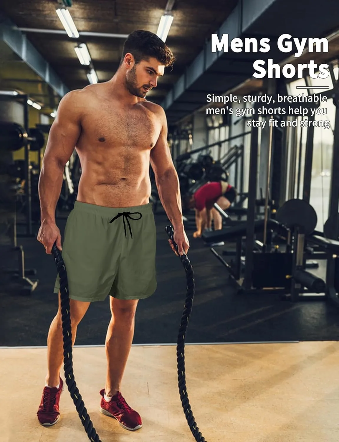 Buauty 2 Pack Mens Athletic Shorts 5 Inch Inseam Workout Gym Running Shorts for Men Quick Dry Lightweight Summer Shorts