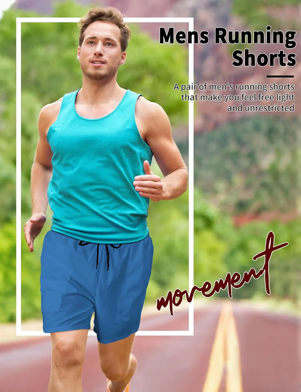 Buauty 2 Pack Mens Athletic Shorts 5 Inch Inseam Workout Gym Running Shorts for Men Quick Dry Lightweight Summer Shorts
