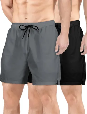 Buauty 2 Pack Mens Athletic Shorts 5 Inch Inseam Workout Gym Running Shorts for Men Quick Dry Lightweight Summer Shorts