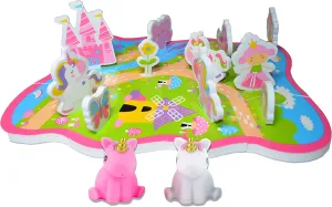 Buddy and Barney Bath Unicorn World Activity Set | Light up Floating Bath Toys for Toddlers | Set of 12 Floating Jigsaw Puzzle, 12 Foam Bath Stickers and Unicorn Water Squirter with Mesh Storage Bag