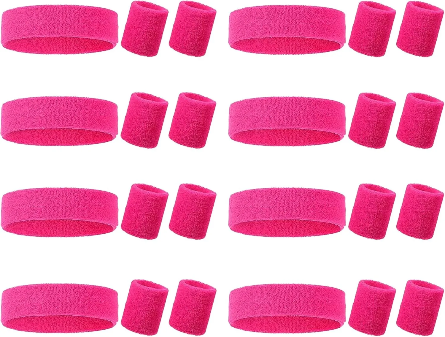Bulk 80s Sweatband, Sports Headband and Wristbands, Sweat Bands 80s Neon Colors, 80s Party, Sweatbands for Women, Colorful Sweatband Set
