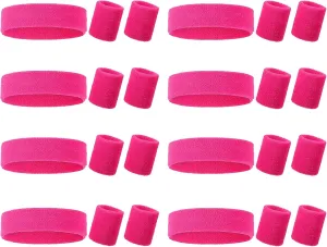 Bulk 80s Sweatband, Sports Headband and Wristbands, Sweat Bands 80s Neon Colors, 80s Party, Sweatbands for Women, Colorful Sweatband Set
