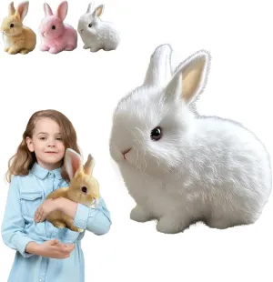 Bunby - My Realistic Bunny Toy, Bunbi Realistic Bunny, Bunny Realistic Bunny Toy, Realistic Bunny That Moves for Kids, Jumping, Twitching, and Shaking Ears, Easter Realistic Moving Rabbit Toy (White)