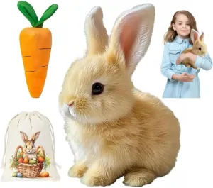 Bunby - My Realistic Bunny Toy, Interactive Bunny Realistic Bunny - Jumping, Twitching, and Shaking Ears, Bunny Realistic Bunny Toy, Bunbi Realistic Bunny, Realistic Bunny Toys for Kids (Brown)
