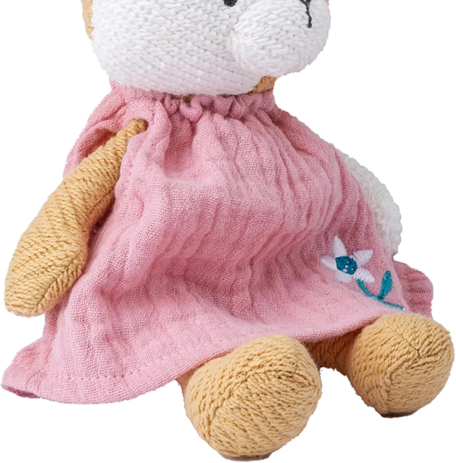 Bunny Stuffed Animal Organic Cotton Baby Plush Toys, 5.5" Plush Bunny Soft Cuddly Toy Mini Bunny Toy for Babies and Toddlers