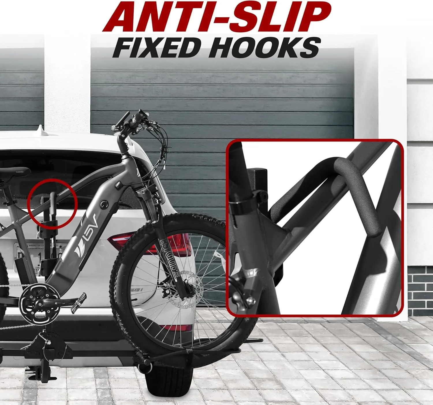 BV Bike Hitch Mount Rack Carrier for Car, Truck, SUV - Tray Style Smart Tilting Design (Standard/Fat Tire 2 Bike)