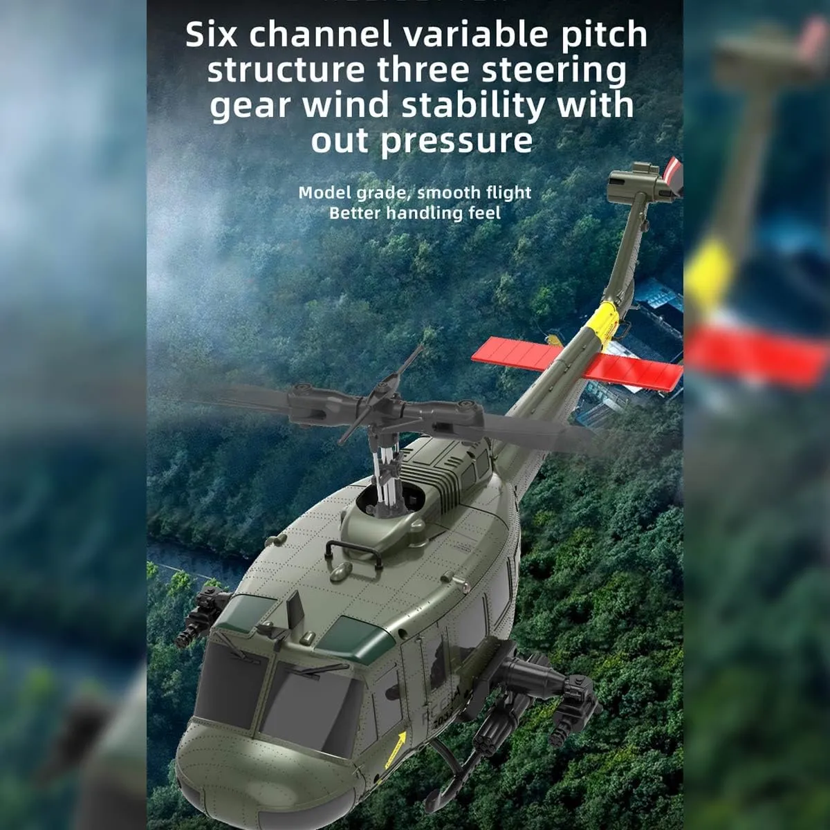 C032 Remote Control Helicopter, Ultra-high Simulated RC Helicopter, 1/48 Scale 2.4G 6CH RC Electric Airplane Model, RC Helicopte for Adults - RTF