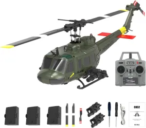 C032 Remote Control Helicopter, Ultra-high Simulated RC Helicopter, 1/48 Scale 2.4G 6CH RC Electric Airplane Model, RC Helicopte for Adults - RTF