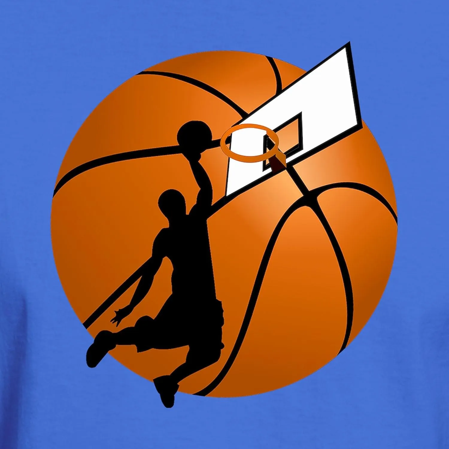 CafePress Slam Dunk Basketball Player W/Hoop On Ball T Shirt Men's 100% Cotton, Classic Graphic Dark T-Shirt