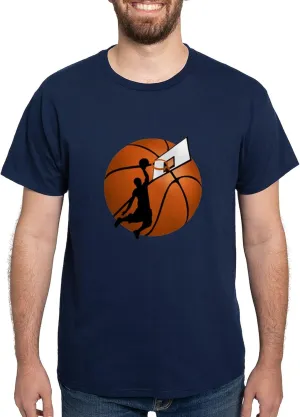 CafePress Slam Dunk Basketball Player W/Hoop On Ball T Shirt Men's 100% Cotton, Classic Graphic Dark T-Shirt
