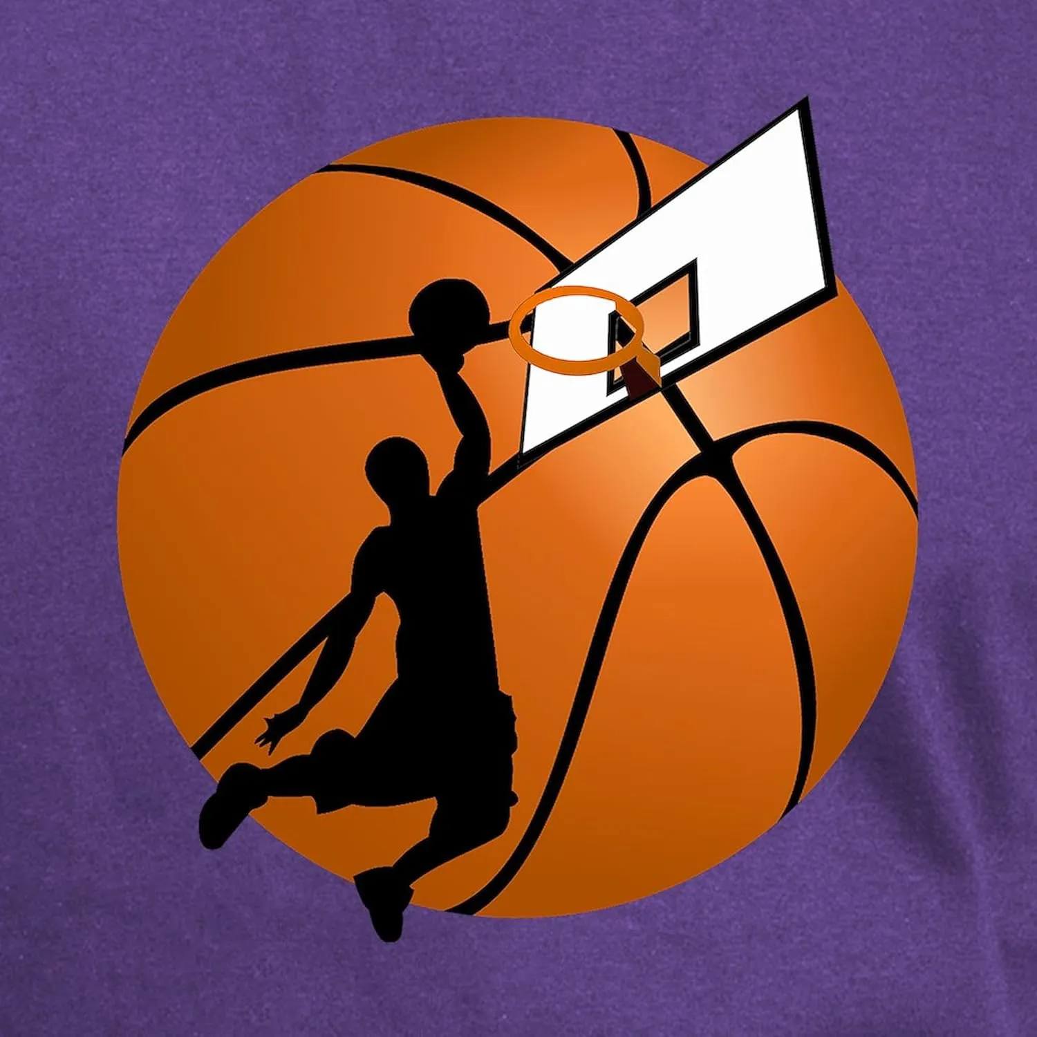 CafePress Slam Dunk Basketball Player W/Hoop On Ball T Shirt Men's 100% Cotton, Classic Graphic Dark T-Shirt