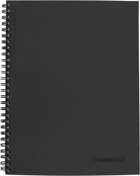 Cambridge Notebook, Business Notebook, 6-5/8" x 9-1/2”, 80 Sheets, Ruled, Meeting Notes, Flexible Cover, Wirebound, Gray (06982)