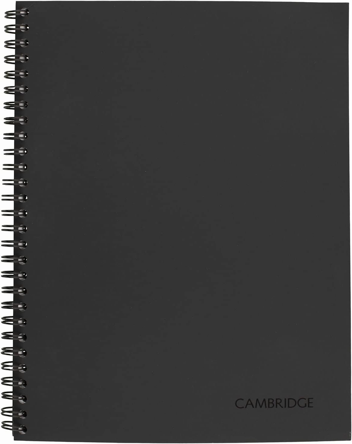 Cambridge Notebook, Business Notebook, 6-5/8" x 9-1/2”, 80 Sheets, Ruled, Meeting Notes, Flexible Cover, Wirebound, Gray (06982)
