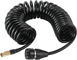 Car Air Pump Extend Hose, 9.84 Ft Air Compressor Extension Hose Rubber Inflator Tube Flexible Universal Fit for Cars and Motorcycles, Leak-Proof Connection, Portable and Easy to Store