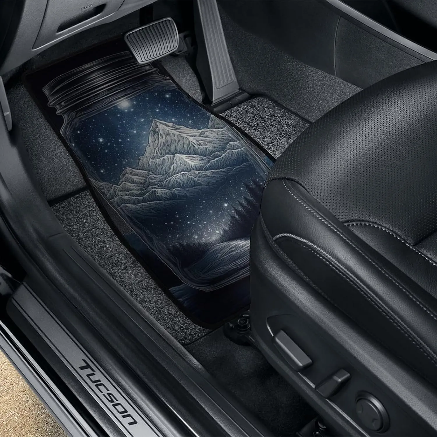 Car Floor Mats 4 Piece Heavy-Duty Rubber Floor Mats for Cars Landscape in A Bottle Car Mat Set Non-Slip Car Foot Pad Car Carpet Decor Heel Pad for Most Vehicles