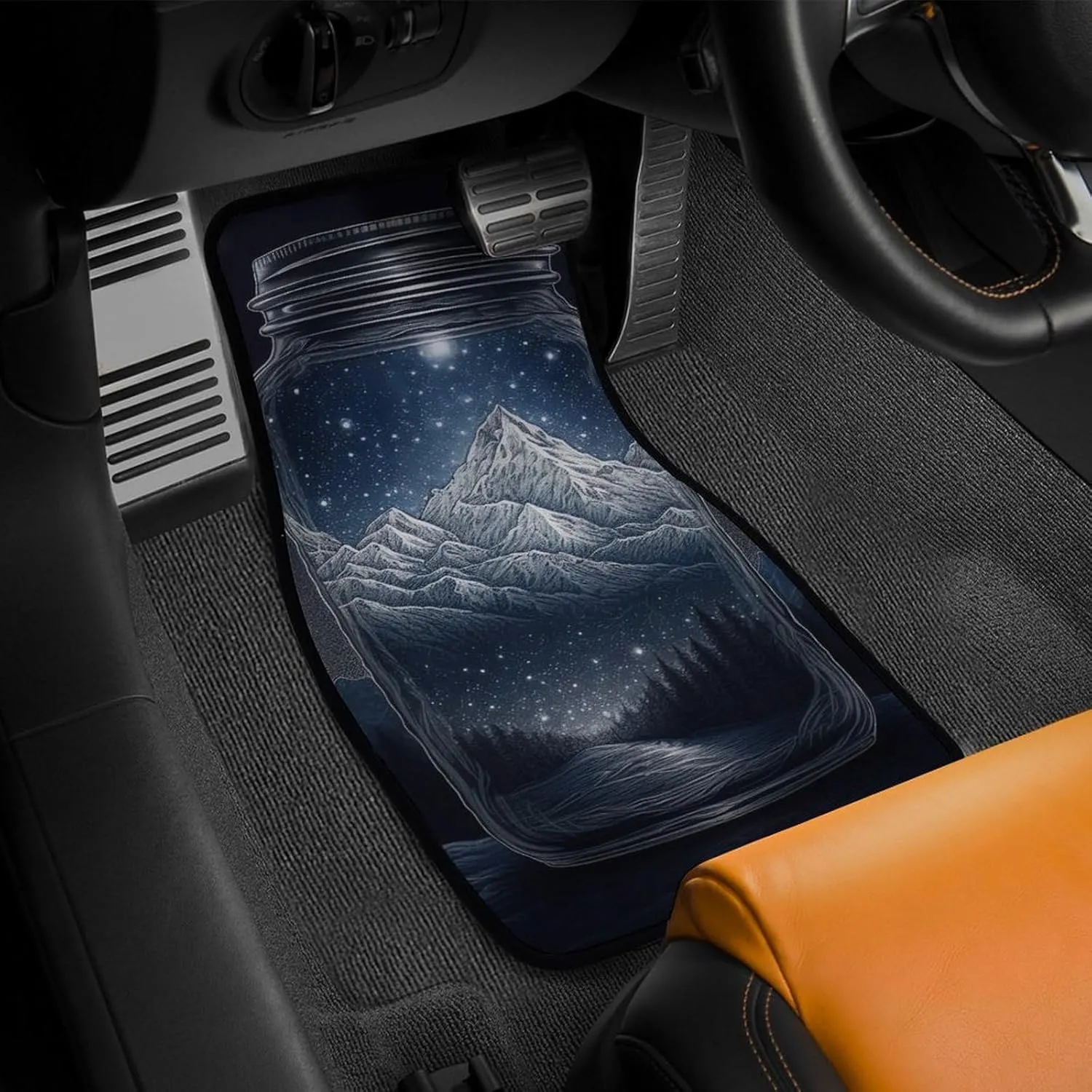 Car Floor Mats 4 Piece Heavy-Duty Rubber Floor Mats for Cars Landscape in A Bottle Car Mat Set Non-Slip Car Foot Pad Car Carpet Decor Heel Pad for Most Vehicles