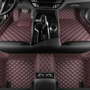 Car Mats for Audi A5 Coupé F5 Coupé 4 Seats 2017 2018 2019 Anti-Slip Wear-Resistant Automotive Floor Mats,Environmentally Friendly Comfortable Car Mat Set,Brown