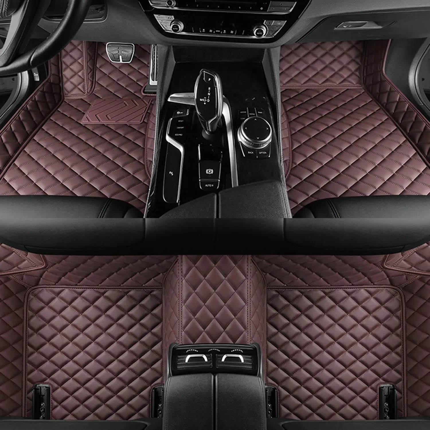 Car Mats for Audi A5 Coupé F5 Coupé 4 Seats 2017 2018 2019 Anti-Slip Wear-Resistant Automotive Floor Mats,Environmentally Friendly Comfortable Car Mat Set,Brown