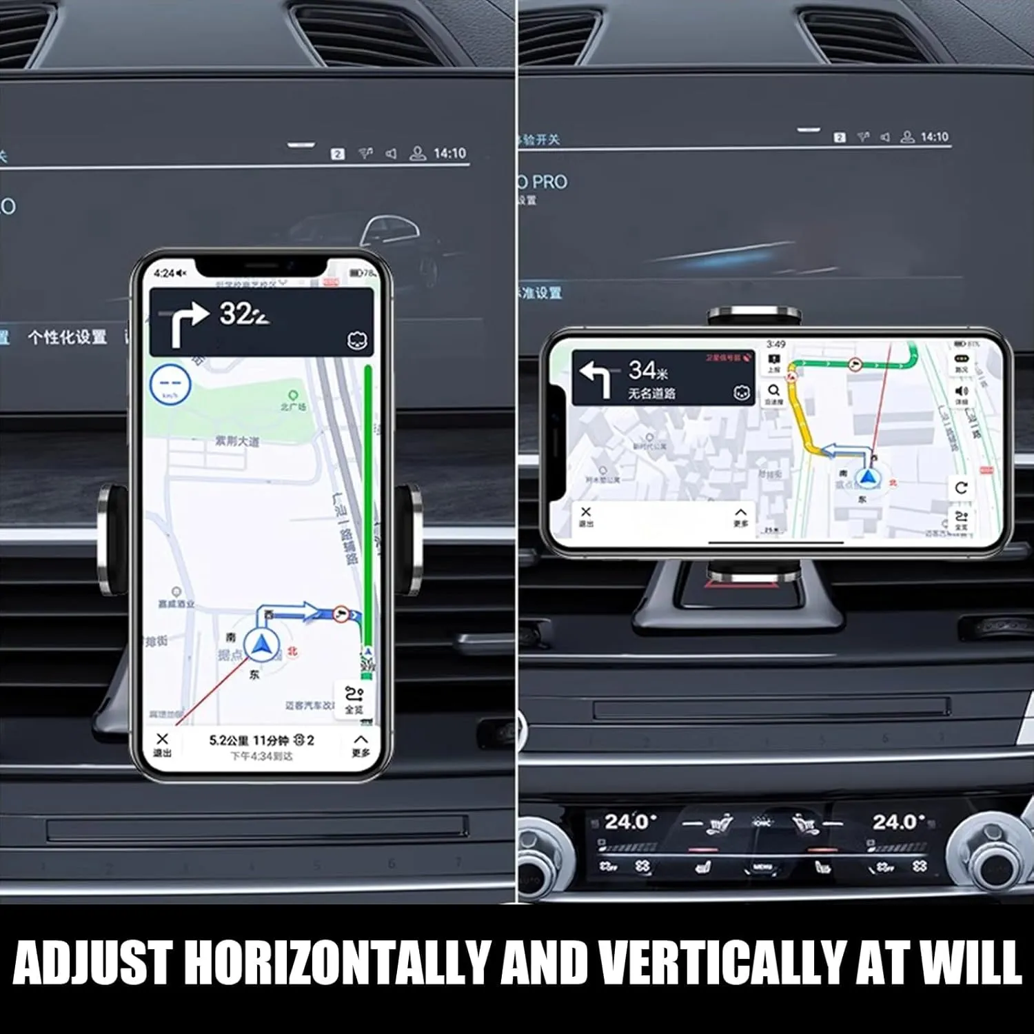 Car Phone Holders for Lamborghini Aventador Miura Car Phone Mount Stable Stand Adjustable 360° Flexible Rotation Non-Slip Shockproof Car Accessories, Silver Style
