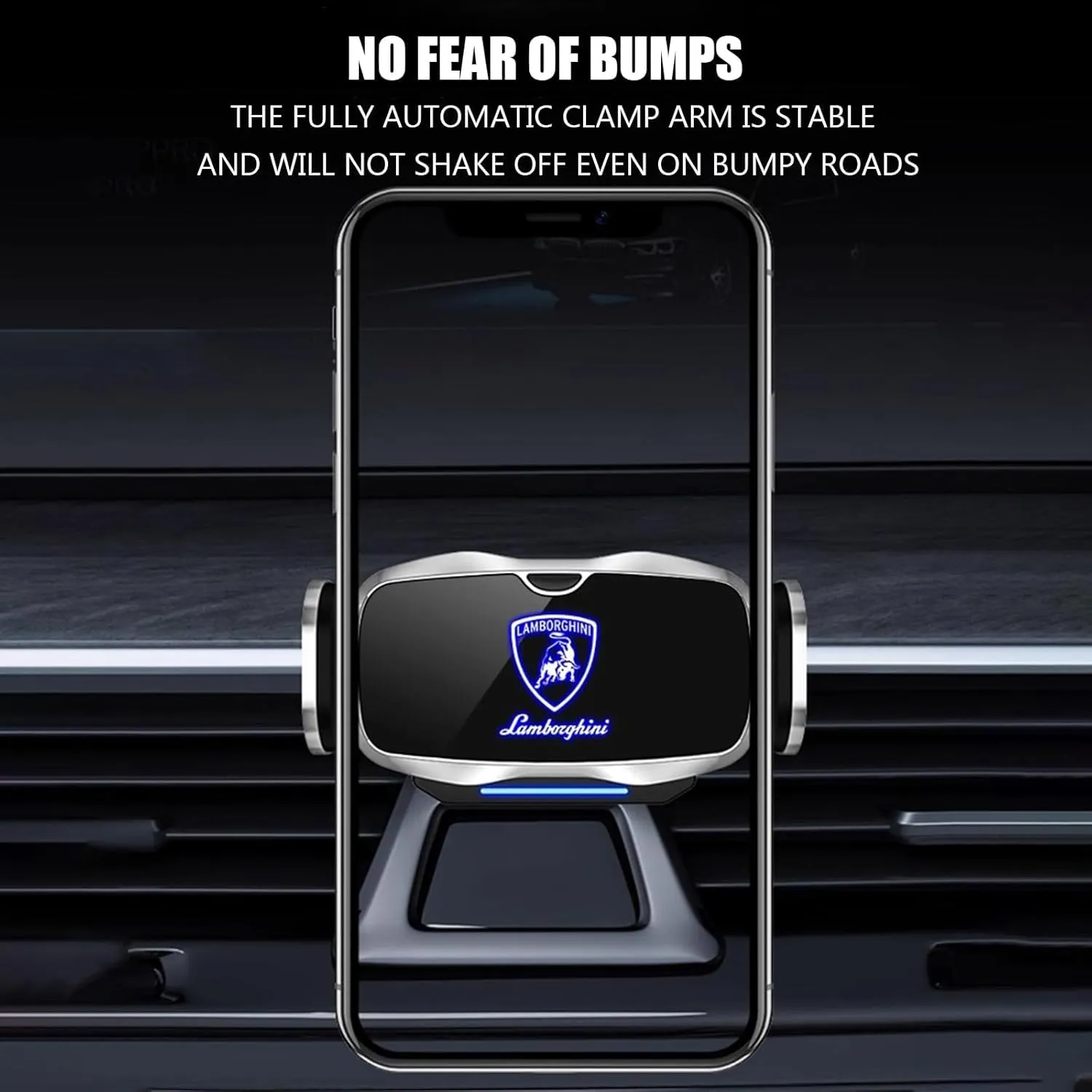Car Phone Holders for Lamborghini Aventador Miura Car Phone Mount Stable Stand Adjustable 360° Flexible Rotation Non-Slip Shockproof Car Accessories, Silver Style