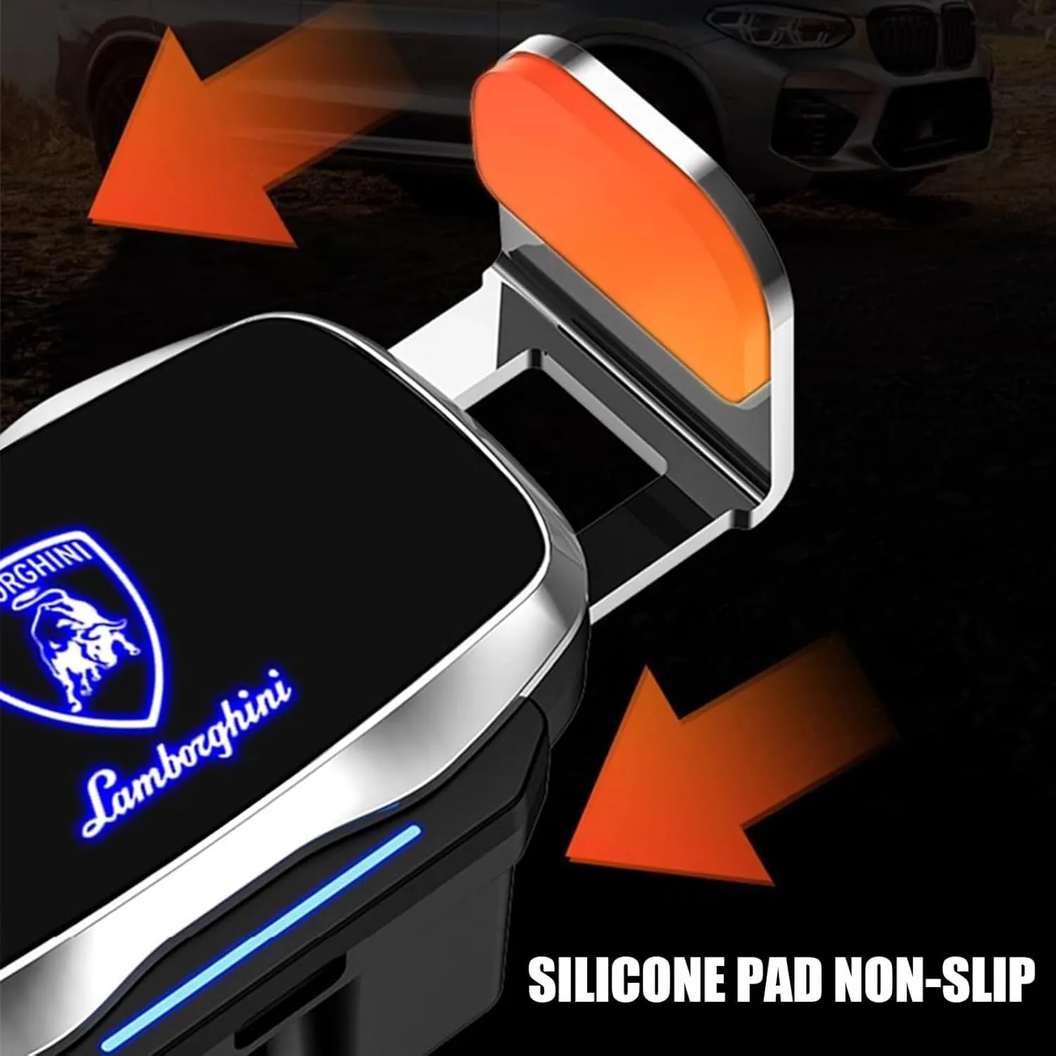 Car Phone Holders for Lamborghini Aventador Miura Car Phone Mount Stable Stand Adjustable 360° Flexible Rotation Non-Slip Shockproof Car Accessories, Silver Style