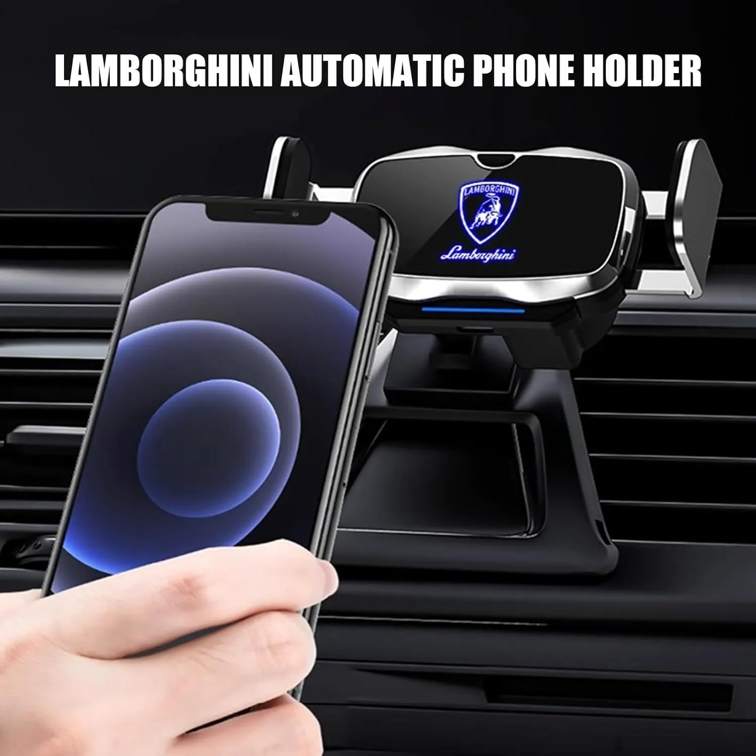 Car Phone Holders for Lamborghini Aventador Miura Car Phone Mount Stable Stand Adjustable 360° Flexible Rotation Non-Slip Shockproof Car Accessories, Silver Style